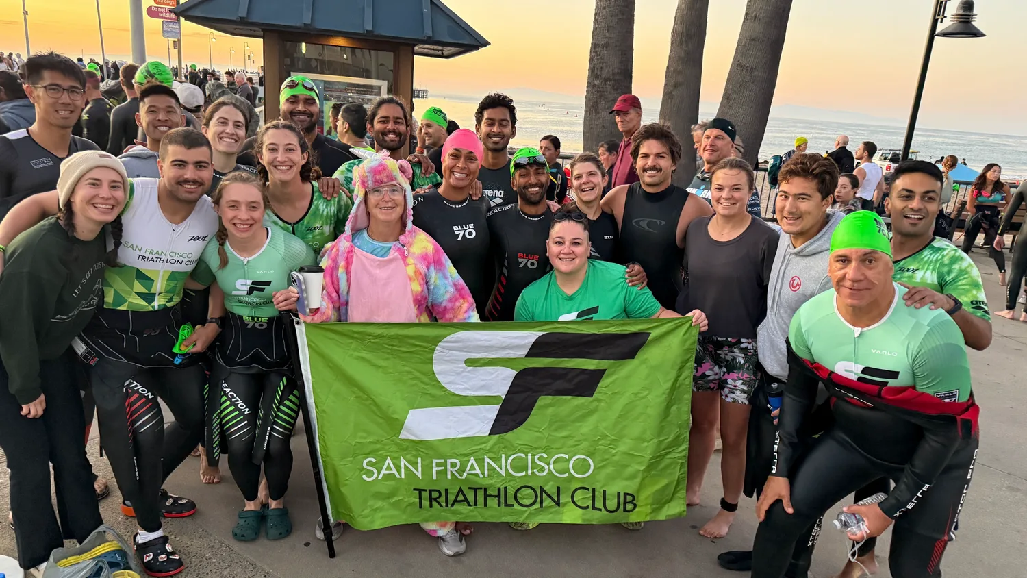 Maddy and other SF Tri Club racers before IM 70.3 Santa Cruz